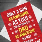Christmas Card For Son Funny Humour Son Card From Dad Son