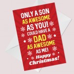 Christmas Card For Son Funny Humour Son Card From Dad Son