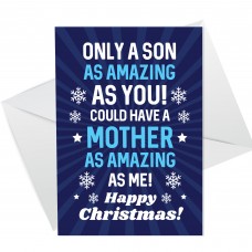 Christmas Card For Son Funny Humour Son Card From Mum Son