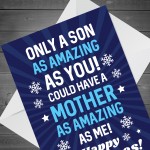 Christmas Card For Son Funny Humour Son Card From Mum Son