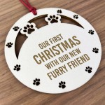 Dog Cat 1st Christmas Tree Decoration Engraved Bauble Pet Gift