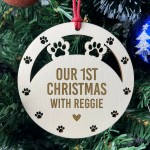 Personalised Dog Cat 1st Christmas Tree Decoration Engraved