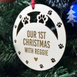 Personalised Dog Cat 1st Christmas Tree Decoration Engraved
