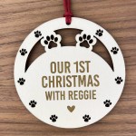 Personalised Dog Cat 1st Christmas Tree Decoration Engraved