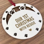 Personalised Dog Cat 1st Christmas Tree Decoration Engraved