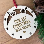 Personalised Dog Cat 1st Christmas Tree Decoration Engraved