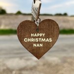 Happy Christmas Gift For Nan Wood Keyring Novelty Nan Gift