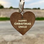 Happy Christmas Gift For Uncle Wood Keyring Novelty Uncle Gift