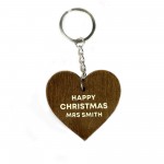 Happy Christmas Gift For Teacher Personalised Keyring Thank You 