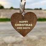 Happy Christmas Gift For Teacher Personalised Keyring Thank You 