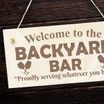 Backyard Bar Sign Engraved Wood Garden Sign Pub Bar Sign