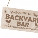 Backyard Bar Sign Engraved Wood Garden Sign Pub Bar Sign