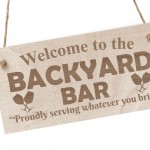 Backyard Bar Sign Engraved Wood Garden Sign Pub Bar Sign