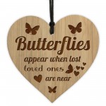 Memorial Gift Hanging Heart Plaque Butterly Memorial Sign