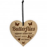 Memorial Gift Hanging Heart Plaque Butterly Memorial Sign