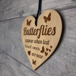 Memorial Gift Hanging Heart Plaque Butterly Memorial Sign