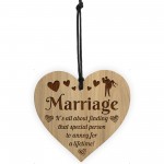 Marriage Sign Engraved Heart Funny Husband Wife Gift Anniversary