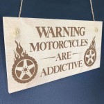 Funny Motorcycle Sign Engraved WARNING Motorcycle Gift Man Cave