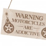 Funny Motorcycle Sign Engraved WARNING Motorcycle Gift Man Cave