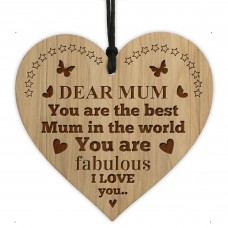 Mum Gifts Engraved Heart BEST MUM Gift From Daughter Son