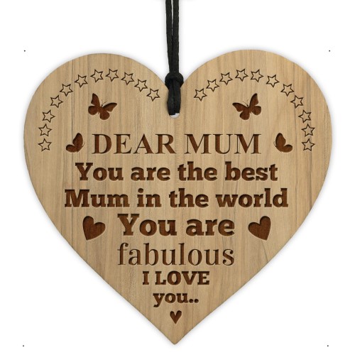 Mum Gifts Engraved Heart BEST MUM Gift From Daughter Son