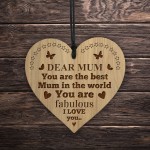 Mum Gifts Engraved Heart BEST MUM Gift From Daughter Son