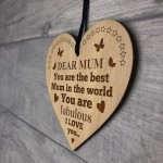 Mum Gifts Engraved Heart BEST MUM Gift From Daughter Son