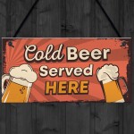 Bar Signs And Plaques Cold Beer Served Here Novelty Bar Sign