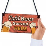 Bar Signs And Plaques Cold Beer Served Here Novelty Bar Sign