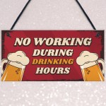 Funny Bar Signs DRINKING HOURS Man Cave Bar Pub Sign Beer Gift