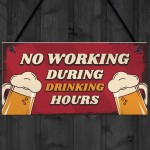 Funny Bar Signs DRINKING HOURS Man Cave Bar Pub Sign Beer Gift