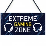 Gaming Bedroom Sign EXTREME GAMING ZONE Birthday Christmas Gift 
