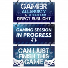 Gaming Gamer Gifts For Boys PACK OF 3 Gaming Plaques For Boys
