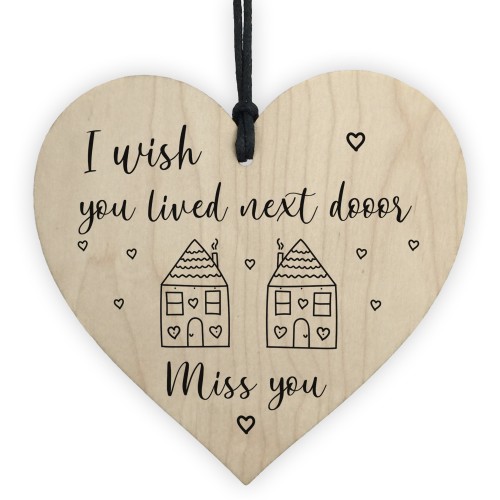 Best Friend Gift Wood Heart Miss You Best Friend Birthday Xmas