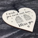 Best Friend Gift Wood Heart Miss You Best Friend Birthday Xmas
