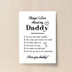 Daddy Wall Print Gift From Daughter Son Christmas Birthday Gifts
