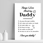 Daddy Wall Print Gift From Daughter Son Christmas Birthday Gifts