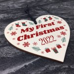 Baby Son Daughter's First Christmas 2022 Wooden Tree Bauble