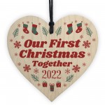 First Christmas Together Boyfriend And Girlfriend Wooden Bauble 
