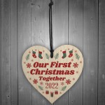 First Christmas Together Boyfriend And Girlfriend Wooden Bauble 