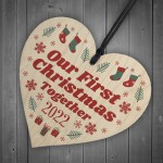 First Christmas Together Boyfriend And Girlfriend Wooden Bauble 