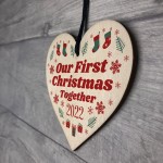 First Christmas Together Boyfriend And Girlfriend Wooden Bauble 