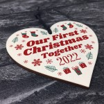 First Christmas Together Boyfriend And Girlfriend Wooden Bauble 