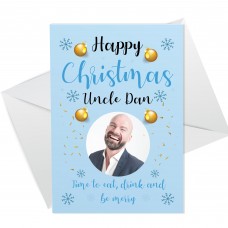 Personalised Funny Christmas Card For Uncle Photo Card For Him