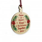 Personalised 1st Christmas Together Wooden Hanging Bauble Couple