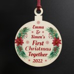 Personalised First Christmas Together Bauble Gift For Boyfriend 