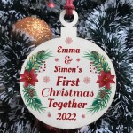 Personalised First Christmas Together Bauble Gift For Boyfriend 