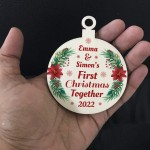 Personalised First Christmas Together Bauble Gift For Boyfriend 