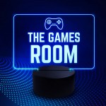 GAMES ROOM Night Light Gamer Gift 3D Illusion Lamp 16 Colours