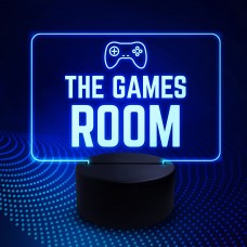 GAMES ROOM Night Light Gamer Gift 3D Illusion Lamp 16 Colours